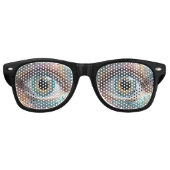 Blue Oog Fractale Kunst, Retro Zonnebril (Voorkant)