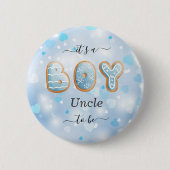 Blue oom to be Boy Baby shower Button (Voorkant)