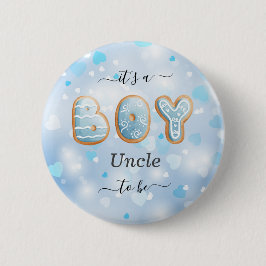 Blue oom to be Boy Baby shower Button