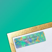 Blue Opal Iridescent Return Address Label