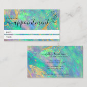 Blue Opal Modern Professional Appointkaarten Afsprakenkaartje (Voorkant / Achterkant)