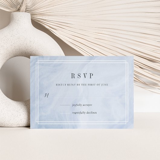 Blue Opal RSVP-kaart RSVP Kaartje