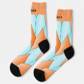 Blue Orange Art Deco Design Socks Sokken (Links)
