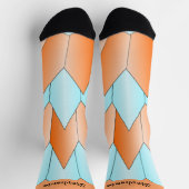 Blue Orange Art Deco Design Socks Sokken (Top)