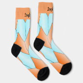Blue Orange Art Deco Design Socks Sokken (Rechts)