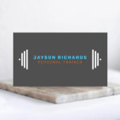 Blue/Orange Bold Barbell Personal Trainer Simple Visitekaartje