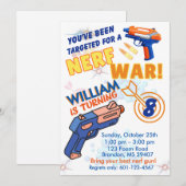 Blue Orange Boys BD-feestje - Nerf-oorlog 8e verja Kaart (Voorkant / Achterkant)