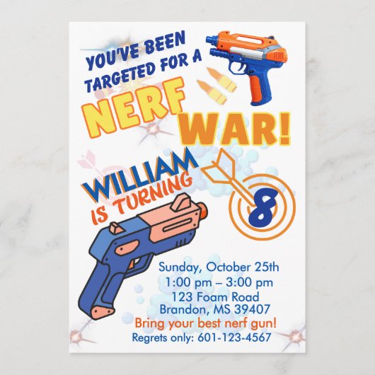 Blue Orange Boys BD-feestje - Nerf-oorlog 8e verja Kaart (Voorkant)