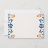 Blue Orange Floral Elegant Fiesta Spanish Wedding Bedankkaart (Achterkant)