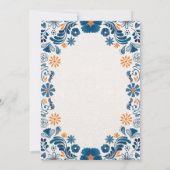 Blue Orange Floral Elegant Fiesta Spanish Wedding Kaart (Achterkant)