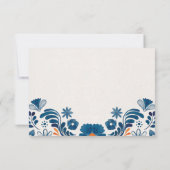 Blue Orange Floral Elegant Fiesta Spanish Wedding Save The Date (Achterkant)