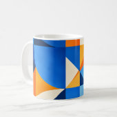Blue Orange Geometric Abstract Koffiemok (Voorkant links)