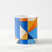 Blue Orange Geometric Abstract Koffiemok (Center)
