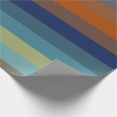 Blue, orange, green, and gray stripes cadeaupapier (Hoek)