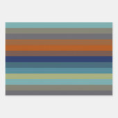 Blue, orange, green, and gray stripes inpakpapier vel (Voorkant 3)