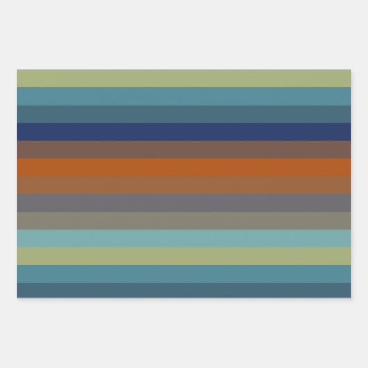 Blue, orange, green, and gray stripes inpakpapier vel (Voorkant 2)