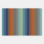 Blue, orange, green, and gray stripes inpakpapier vel (Voorkant)