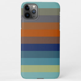 Blue, orange, green, and gray stripes iPhone 11Pro max hoesje