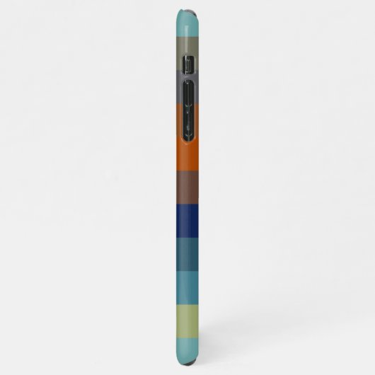 Blue, orange, green, and gray stripes iPhone hoesje (Linkerkant)
