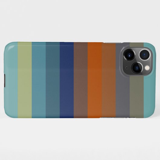 Blue, orange, green, and gray stripes iPhone hoesje (Achterkant horizontaal)