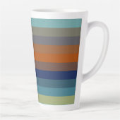 Blue, orange, green, and gray stripes latte mok (Rechts)