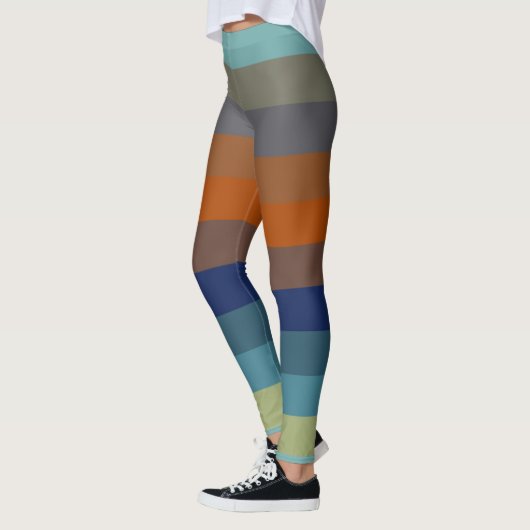 Blue, orange, green, and gray stripes leggings (Links)