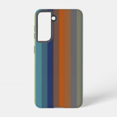 Blue, orange, green, and gray stripes samsung galaxy hoesje (Achterkant)