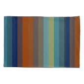 Blue, orange, green, yellow and gray stripes kussensloop (Achterkant)