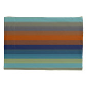 Blue, orange, green, yellow and gray stripes kussensloop (Achterkant)