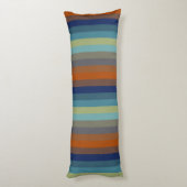 Blue, orange, green, yellow and gray stripes lichaamskussen (Achterkant (Verticaal))