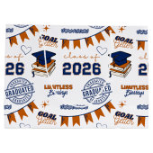 Blue Orange Klas van 2026 Afstuderen Groot Cadeauzakje (Achterkant)