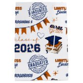 Blue Orange Klas van 2026 Afstuderen Medium Cadeauzakje (Achterkant)