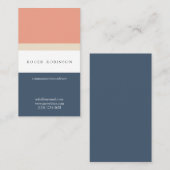 Blue orange minimal modern elegant nautical design visitekaartje (Voorkant / Achterkant)