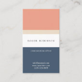 Blue orange minimal modern elegant nautical design visitekaartje (Voorkant)