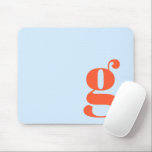 Blue Orange Minimal Retro Monogram Initial Custom Muismat<br><div class="desc">Minimalist Retro Monogram Initial Custom Mouse Pad in Blue and Orange</div>