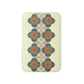 Blue Orange Spanish Tile Flower Pattern  Badmat (Voorkant Verticaal)