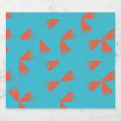 Blue, orange, vibrant, trendy geometric pattern bier etiket (Enkel label)