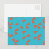 Blue, orange, vibrant, trendy geometric pattern briefkaart (Voorkant / Achterkant)
