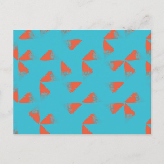 Blue, orange, vibrant, trendy geometric pattern briefkaart (Voorkant)