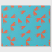 Blue, orange, vibrant, trendy geometric pattern cadeaupapier (Vlak)