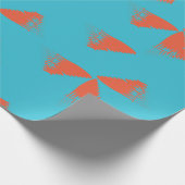 Blue, orange, vibrant, trendy geometric pattern cadeaupapier (Hoek)