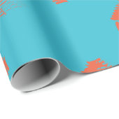 Blue, orange, vibrant, trendy geometric pattern cadeaupapier (Rol Hoek)