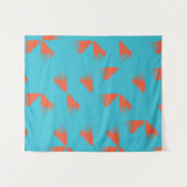 Blue, orange, vibrant, trendy geometric pattern wandkleed (Voorkant (horizontaal))