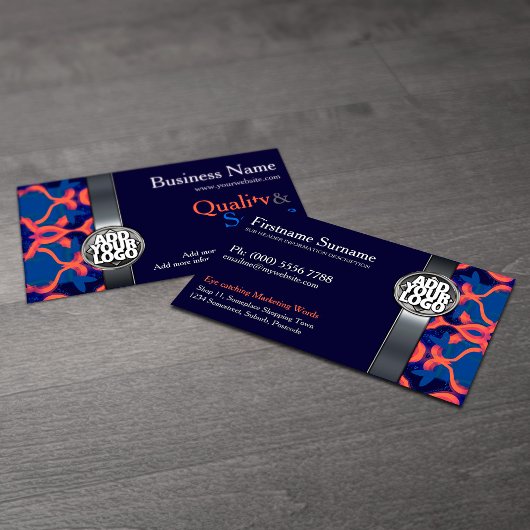 Blue + Orange  w/ Logo Business Cards Visitekaartje