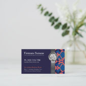 Blue + Orange  w/ Logo Business Cards Visitekaartje (Staand voorkant)