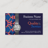 Blue + Orange  w/ Logo Business Cards Visitekaartje (Achterkant)