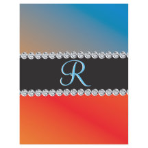 Blue Oranje Black Diamond 3d Monogram Initiaal