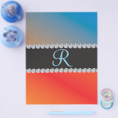 Blue Oranje Black Diamond 3d Monogram Initiaal Flyer (Enkel)