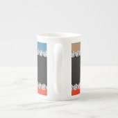 Blue Oranje Black Diamond 3d Monogram Initiaal Porselein Kop (Achterkant)