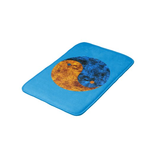 Blue Oranje Fire Yin Yang Bath Mat (Gekanteld)